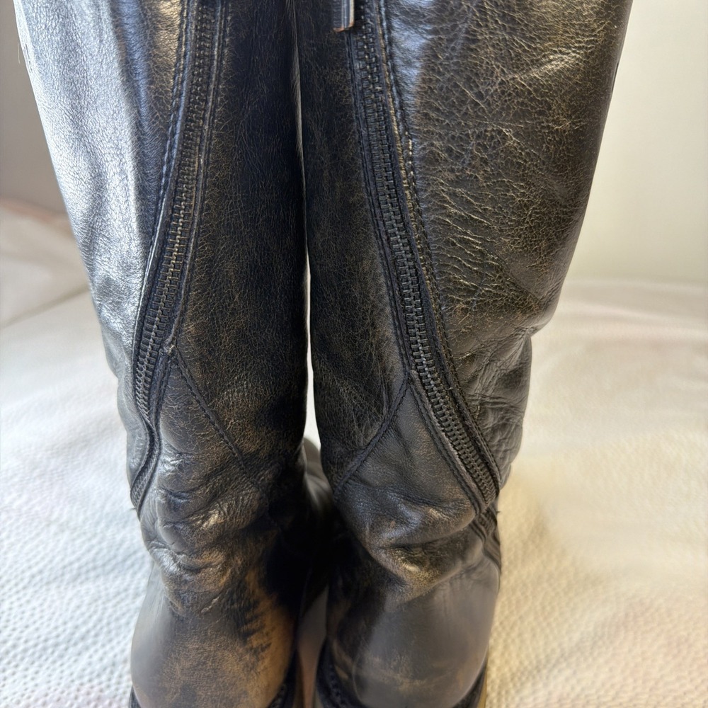 Dirk Bikkembergs archive Black Distressed Moto Boots - Picture 3 of 10